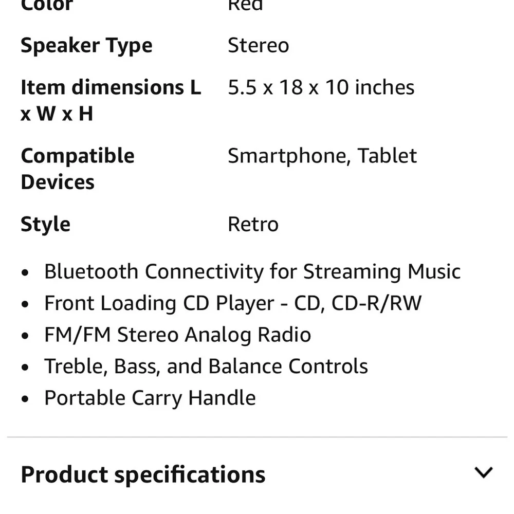 Studebaker 80’s Retro Street Bluetooth Boom Box- Red . New In Box - Never Opened - Picture 7 of 12